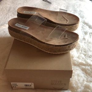 Steve Madden Jaime clear gently used sandals